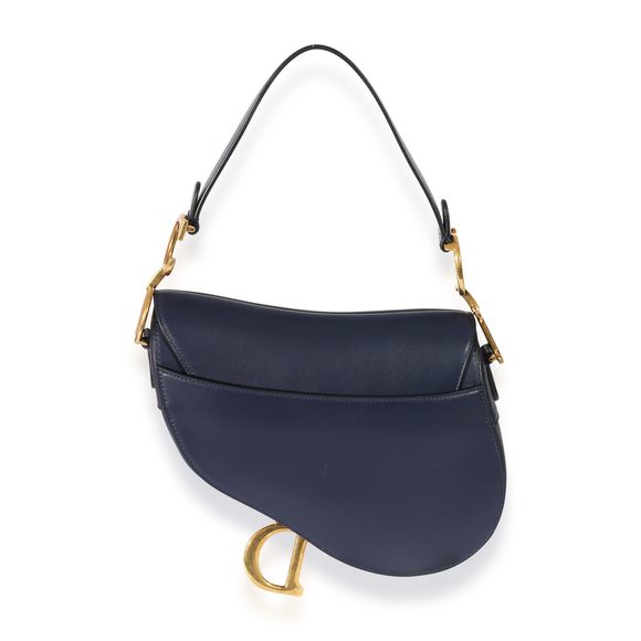 Dior Navy Leather Saddle Bag - Picture 3 of 9